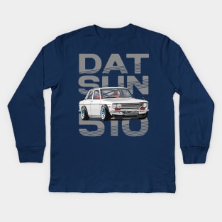 Drive The Classic Car - Datsun 510 (White) - Datsun Kids Long Sleeve T-Shirt